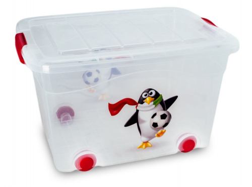 Пластиковый ящик для хранения игрушек 40 л ROLLER BOX IML Пингвин купить в интернет магазине | M555.COM.UA